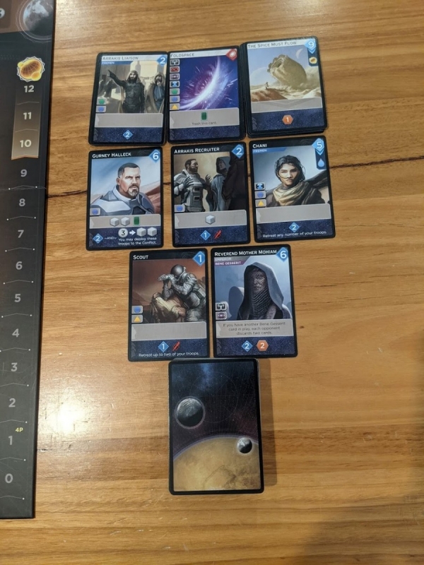 Examples of cards in the market in Dune: Imperium.